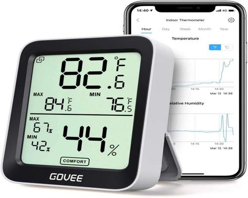 un Thermomètre Govee Intérieur Petit Moniteur Mini Numérique À Haute Précision Capteur Humidité Température