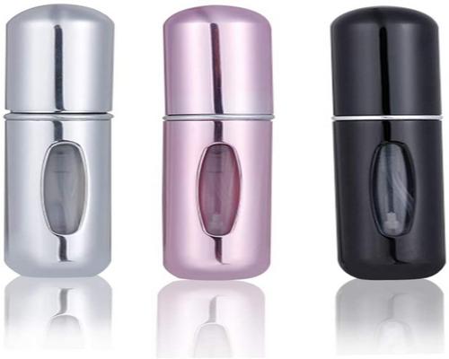 un Flacon 3 Pcs 5Ml Rechargeable Mini Atomiseur Voyage Portable Rechargeable Atomiseur Eau Bouteille Atomiseur- Rose