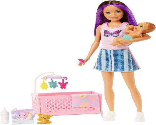 un Jeu Barbie Skipper Baby-Sitter Berceau Avec Mannequin