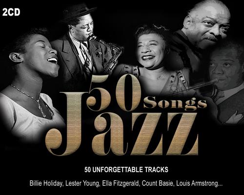 un Cd 50 Canzoni Jazz. Benny Goodman, Duke Ellington, Louis Armstrong, Dizzy Gillespie, Billie Holiday