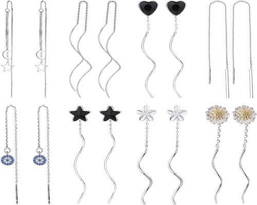 un Ensemble De 8 Paires De Boucles D'Oreilles Pendantes