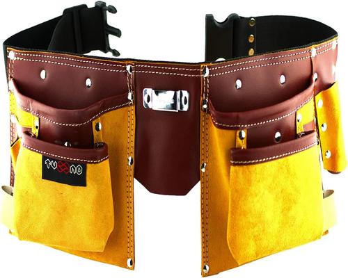 une Ceinture Porte-Outils En Cuir Avec 11 Poches