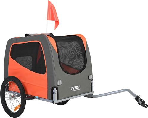 une Remorque Vélo Pour Chiens Vevor, Supporte Jusqu'À 100 Lbs