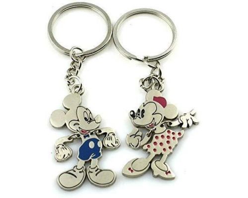 Un Lot de 2 Porte Clefs Disney Mickey et Minnie