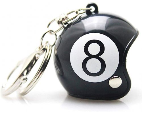 Un Porte Clefs Casque Moto Custom Eight Ball