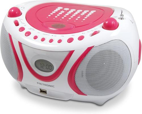 a Metronic 477109 Radio / Cd / Mp3 Player Pop Pink με θύρα Usb