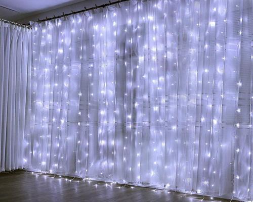 en Garland Garland Curtain 300 Led Curtain 3M * 3M 8 Vandtæt belysningstilstande Ip44 Udvendigt og indvendigt
