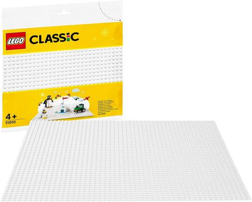 En Lego Classic Set 25 cm x 25 cm vit bottenplatta för basen av vinteruppsättningar