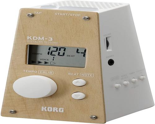 Un afinador digital en forma de pirámide Korg Kdm3 con selección de sonidos y ritmos integrados