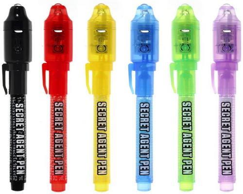 eine Maleden Spy Pen Spy Invisible Ink Box mit UV-Licht