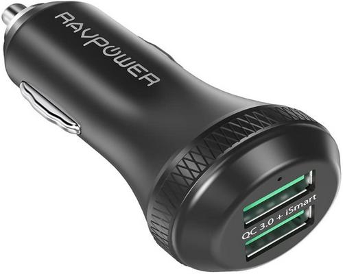Автомобильное зарядное устройство Ravpower Quick Charge 3.0, 40 Вт, 2-портовый USB-прикуриватель