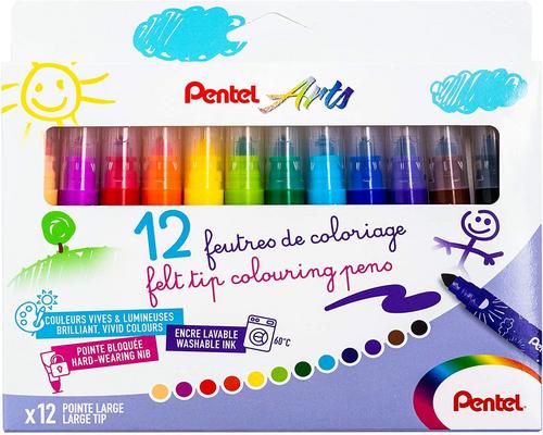 ένα Pentel Scs3E Παιδικό Χρωματιστό Στυλό με Μελάνι με Υψηλή Πλύση και Μεγάλη Συμβουλή
