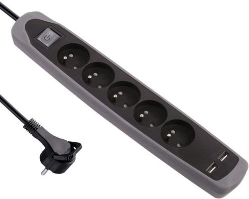 an Electraline Gummy 35619 Block 5 And 2 Usb Power Strip With