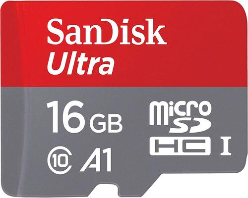 en Sandisk Ultra 16 GB SDHC-hukommelseskort + SD-adapter