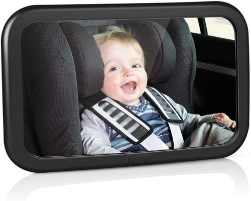 Un espejo Amzdeal Espejo retrovisor Vigilancia del coche Seguridad retrovisor Asiento trasero Función de rotación e inclinación de 360 °
