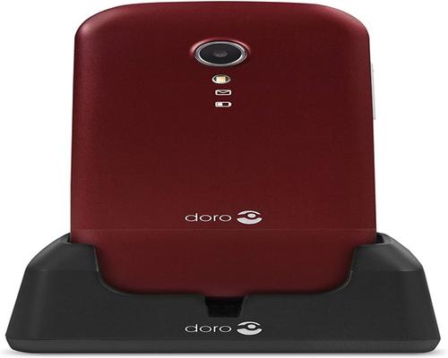 Een Doro 2404 2G Dual Sim Flip-smartphone voor senioren met lang