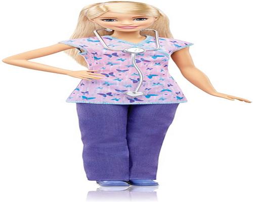 Muñeca Barbie Rubia Enfermera Profesiones Con Bata