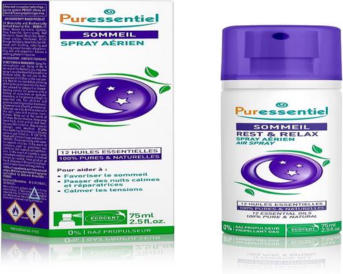 ein Puressentiel-Spray mit 12 ätherischen Ölen zur Förderung eines erholsamen Schlafs