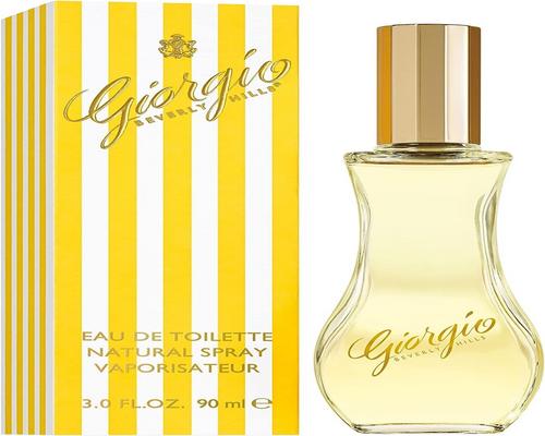 um perfume Giorgio Beverly Hills, feminino e atalcado, símbolo do luxo californiano