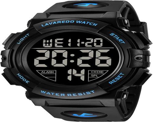 带硅胶表带的防水多功能数字手表