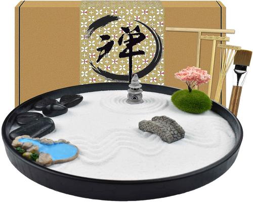 En japansk Zen-skrivebord Artcome-sandstatue med rive