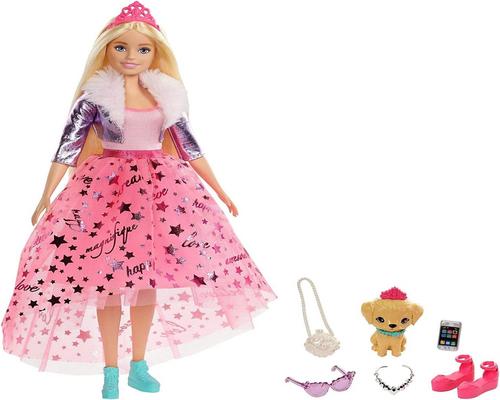 Barbie Princess Adventure Blond legesæt med lyserød tylnederdel