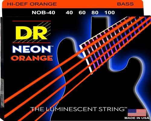 Набор струн Dr String Nob-40 Neon Orange