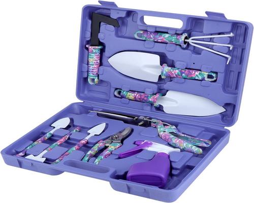 a Coolty Age Tools Kit With 10 With Scissors, Shovels, Rakes And Sprayer Ergonomic Anti-Slip And Rust-Proof Handle