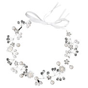<notranslate>Accesorio para el cabello de boda trenzado con perlas y flores de diamantes de imitación</notranslate>
