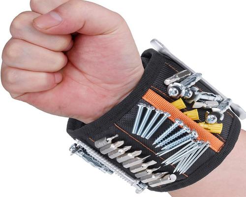 un braccialetto regolabile accessorio Rovtop con 15 magneti super resistenti. Braccialetto con magneti a vite
