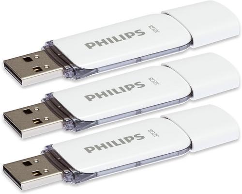um pacote triplo de chaves USB Philips