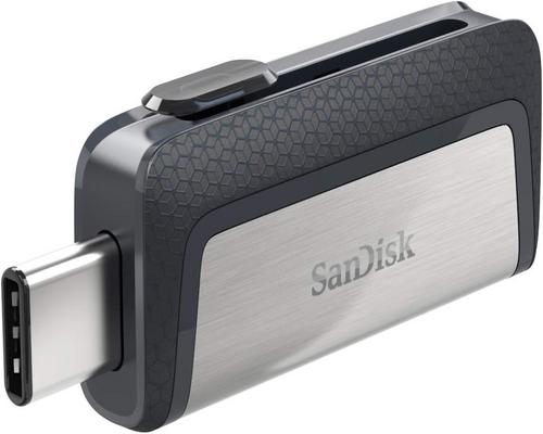 een Sandisk Ultra Dual 128 GB USB-sleutel