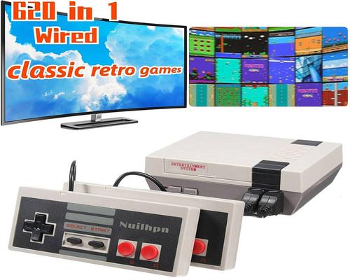 a Set Of Accessory Retro Game Console,Classic Mini Console With Built-In 620 Classic Edition Games And 2 Controllers,Av Output Video Games For Kids And Adults As Gifts.