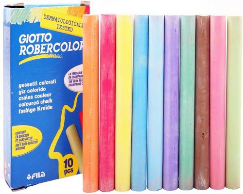 eine Schachtel mit 10 Giotto-Kreiden in verschiedenen Farben