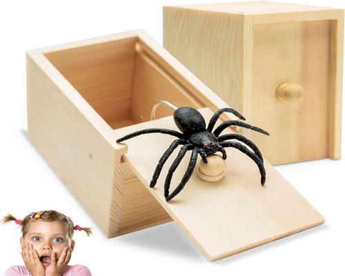 嘉莎恶作剧 2 件装蜘蛛惊喜盒，蜘蛛盒蜘蛛笑话盒蜘蛛盒假蜘蛛蜘蛛盒