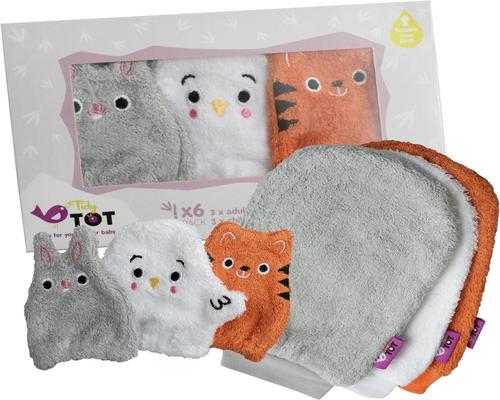 un Lot De 6 Gants De Toilette Tidy Tot