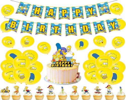 un kit de decoración de cumpleaños de Los Simpson