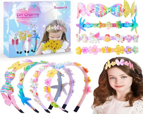 een doe-het-zelf-hoofdbandset voor meisjes van 6-12 jaar