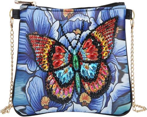 Een schoudertas Lady Mwoot 5D Diy vlinderbloem Diamond Painting