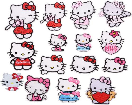 Ein Satz Hello Kitty-Aufnäher zum Aufbügeln