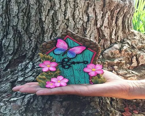 en Glitzglam Butterfly Fairy Door