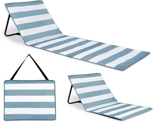 Een chaise longuemat met zak - ideaal voor strand, tuin, picknick