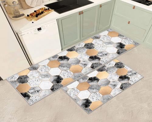 A Set Of 2 Jeffel Kitchen Mats