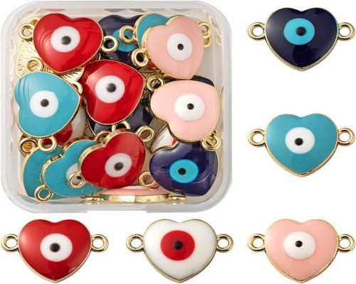 En Cogcharger Hjerteformet Evil Eye Charm Connector