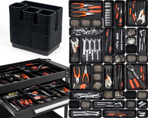 et parti af 45 Organizer-kasser