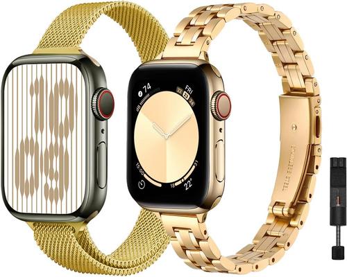 A Pack of 2 Baklon Metal Straps for Apple Watch