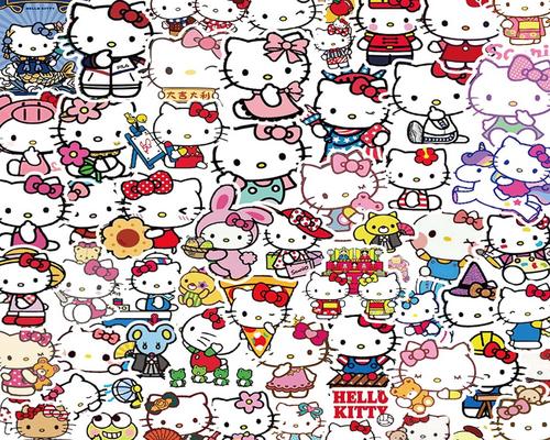 een pakket met Hello Kitty-stickers