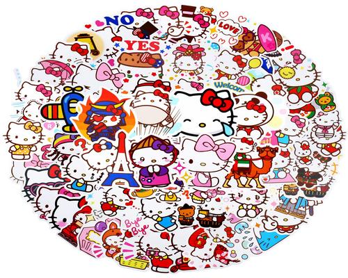 Een heleboel 100 Hello Kitty-stickers