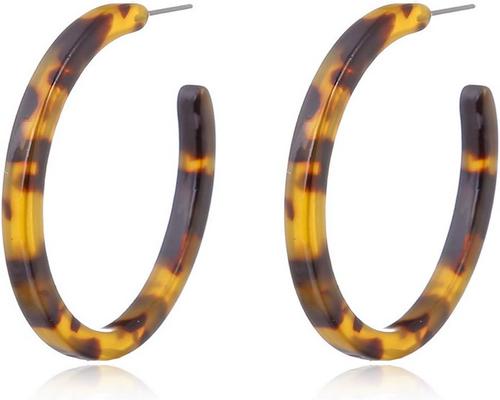 A Pair of Gumei Marbled Acrylic Earrings