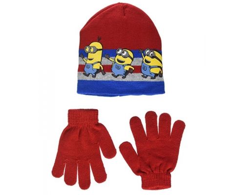 En uppsättning Minion hatt och handskar